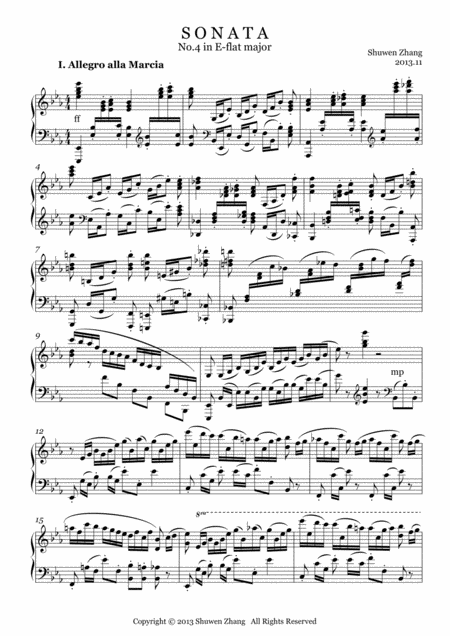 Free Sheet Music Schuwenn Z Piano Sonata No 4 In E Flat Major I Allegro Alla Marcia