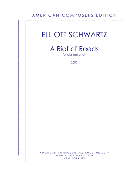 Schwartz A Riot Of Reeds Sheet Music