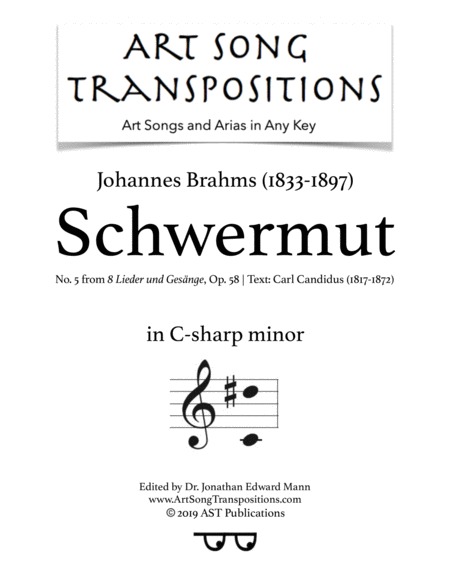 Free Sheet Music Schwermut Op 58 No 5 C Sharp Minor