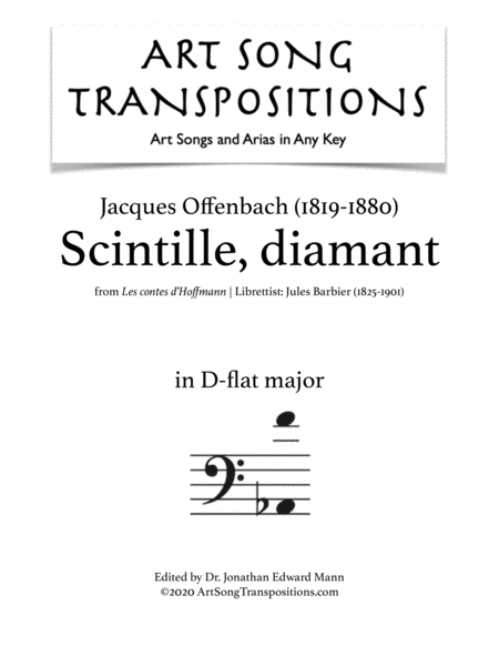 Scintille Diamant Transposed To D Flat Major Sheet Music