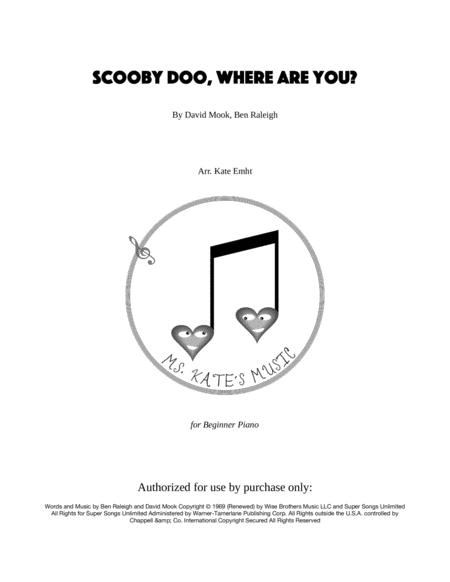 Scooby Doo Where Are You Easy Piano Sheet Music