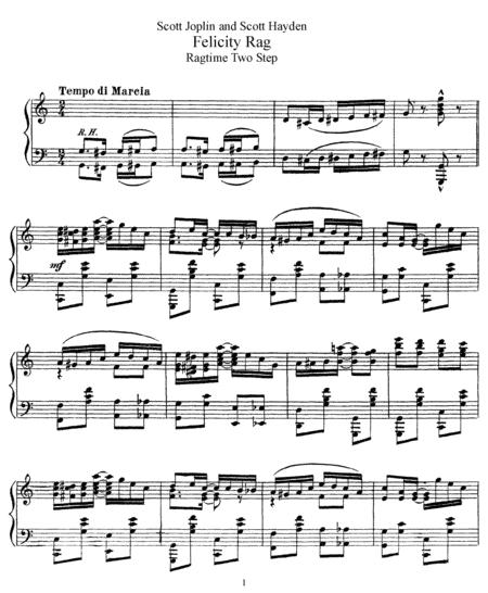 Free Sheet Music Scott Joplin Felicity Rag Original Version
