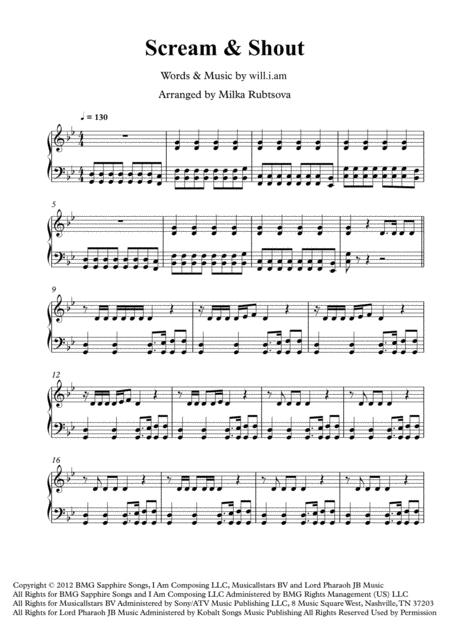 Scream Shout Sheet Music