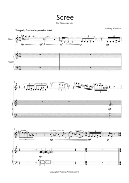 Free Sheet Music Scree For Oboe And Piano