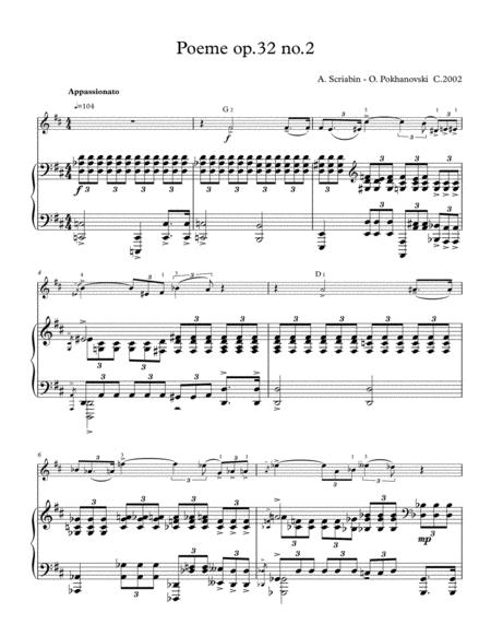 Free Sheet Music Scriabin Poeme In D Op 32 2