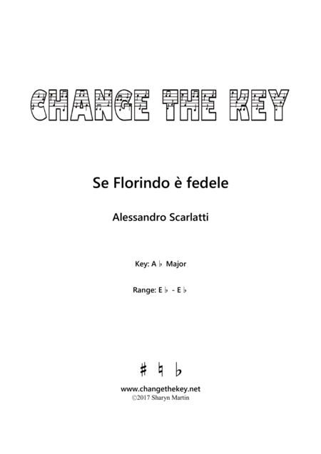 Free Sheet Music Se Florindo E Fedele Ab Major