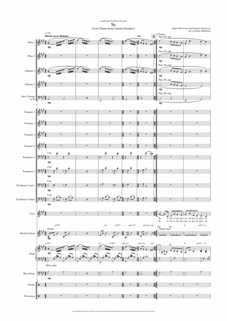 Free Sheet Music Se Love Theme From Cinema Paradiso Female Vocal With Big Band Key Of A