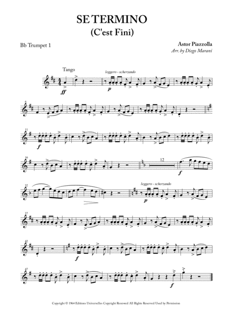 Se Termino C Est Fini For Brass Quintet Sheet Music