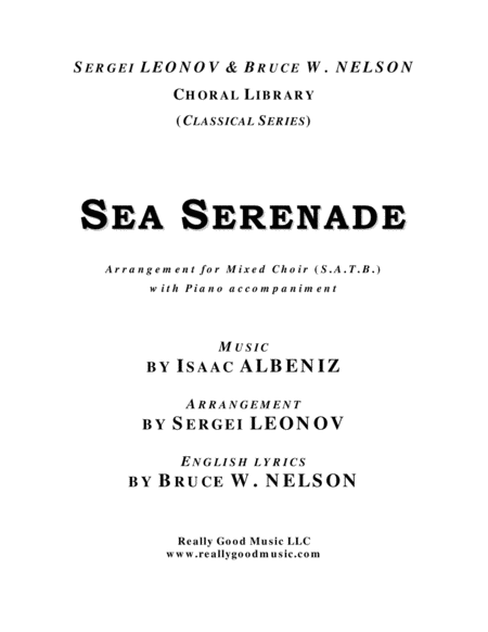 Sea Serenade Satb Choir Piano Accompaniment Sheet Music