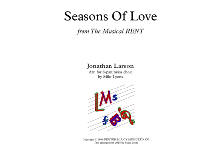 Seasons Of Love From Rent 8 Part Brass Choir Sheet Music