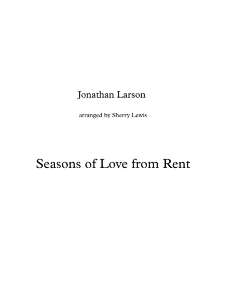 Seasons Of Love String Quartet For String Quartet Sheet Music