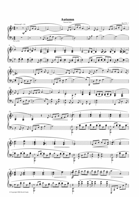 Free Sheet Music Seasons Suite For Solo Piano Op 6 No 1 Autumn