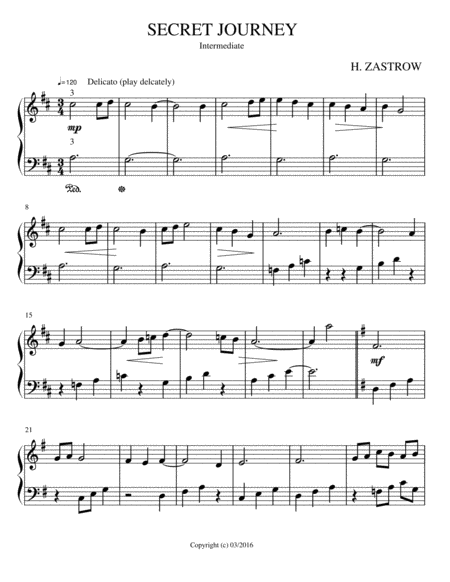 Free Sheet Music Secret Journey