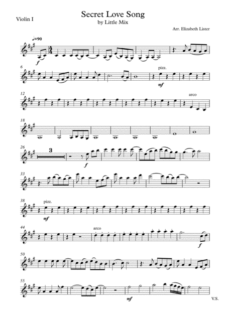 Free Sheet Music Secret Love Song String Quartet