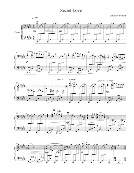 Free Sheet Music Secret Love