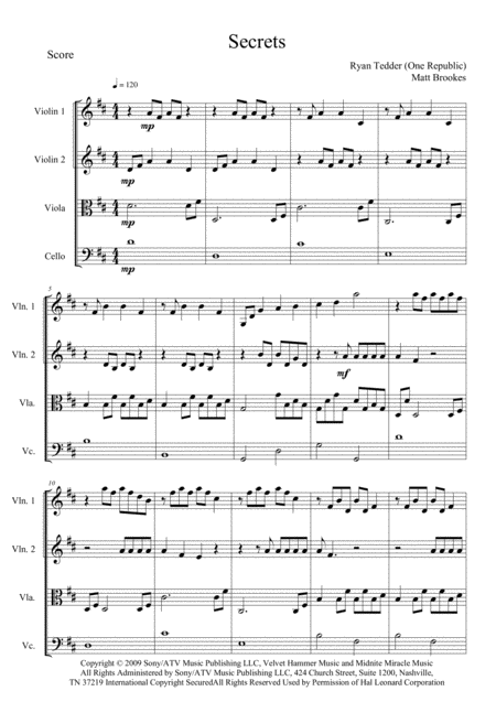 Free Sheet Music Secrets For String Ensemble