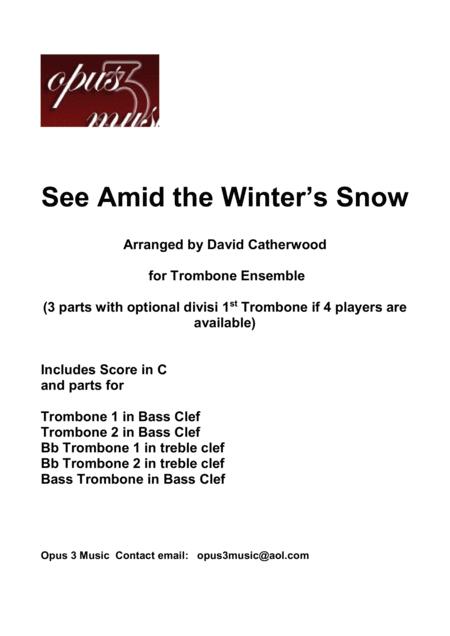 Free Sheet Music See Amid The Winter Snow A Christmas Trombone Ensemble Trio Quartet Arranged By David Catherwood