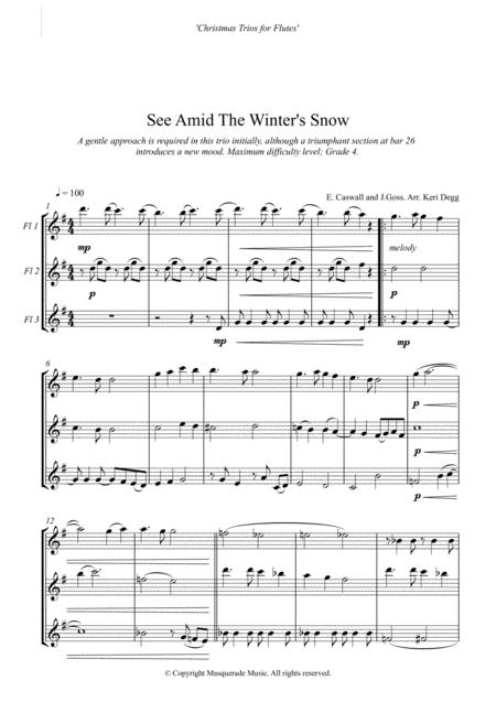 See Amid The Winter Snow Flute Trio 3 C Flutes Grades 2 4 Roughly Confident Beginner Early Intermediate Sheet Music