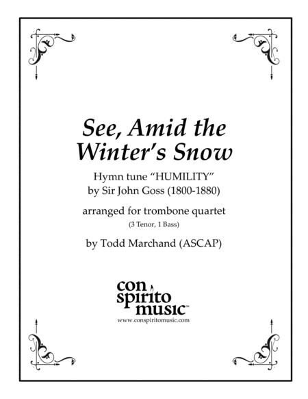 See Amid The Winter Snow Trombone Quartet Or Euphoniums Tuba Cellos Bass Sheet Music