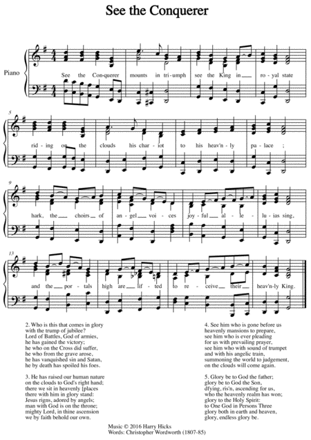 Free Sheet Music See The Conquerer A New Tune To A Wonderful Old Hymn