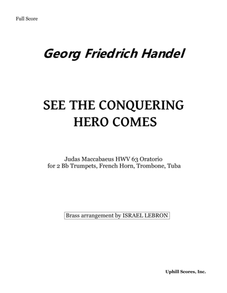 Free Sheet Music See The Conquering Hero Comes