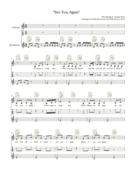 See You Again For Classroom Instruments Sheet Music