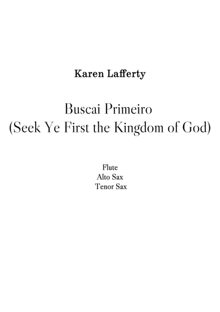 Seek Ye First The Kingdom Of God Buscai Primeiro Sheet Music