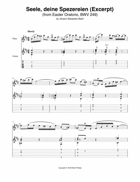 Seele Deine Spezereien Excerpt Sheet Music