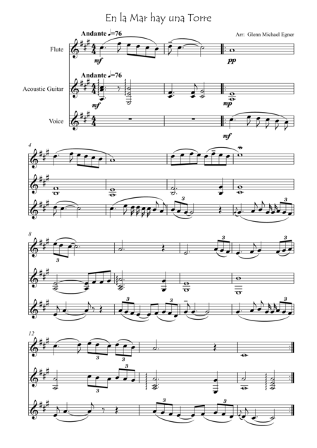 Free Sheet Music Sefardi Song En La Mar Hay Una Torre