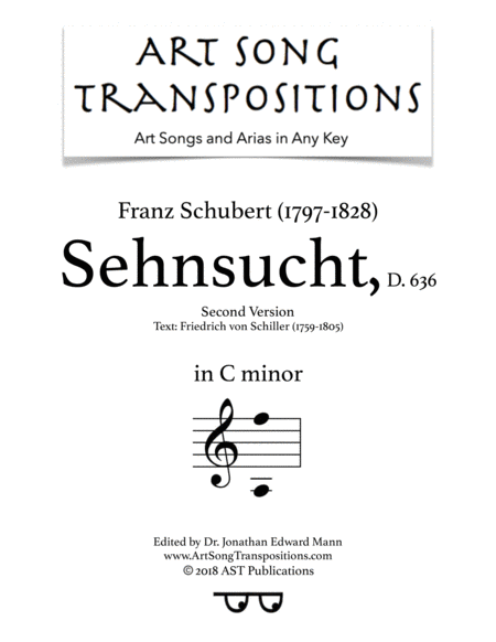 Free Sheet Music Sehnsucht D 636 Second Version C Minor