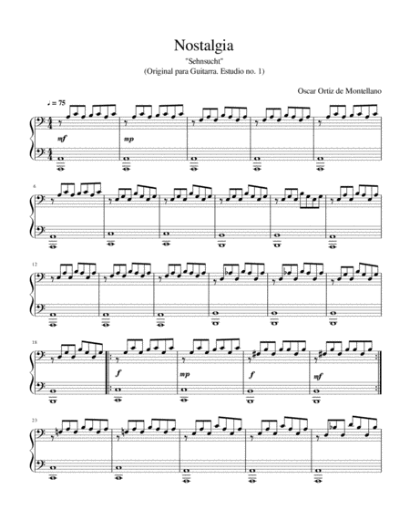 Sehnsucht Nostalgia Sheet Music