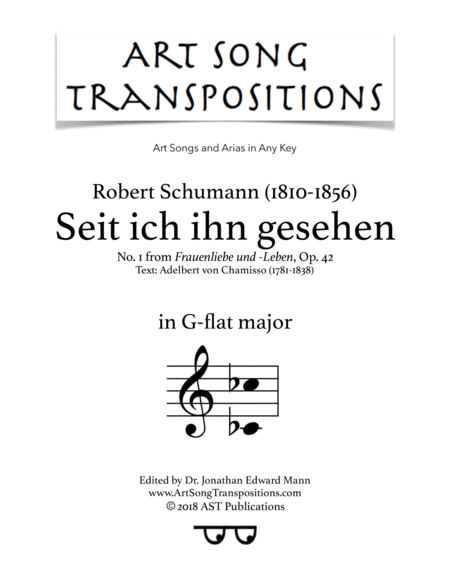 Free Sheet Music Seit Ich Ihn Gesehen Op 42 No 1 G Flat Major