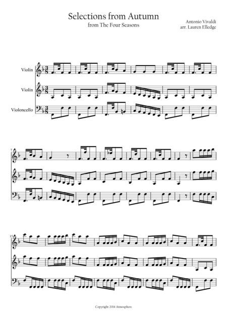 Free Sheet Music Selections From Autumn Movement 3