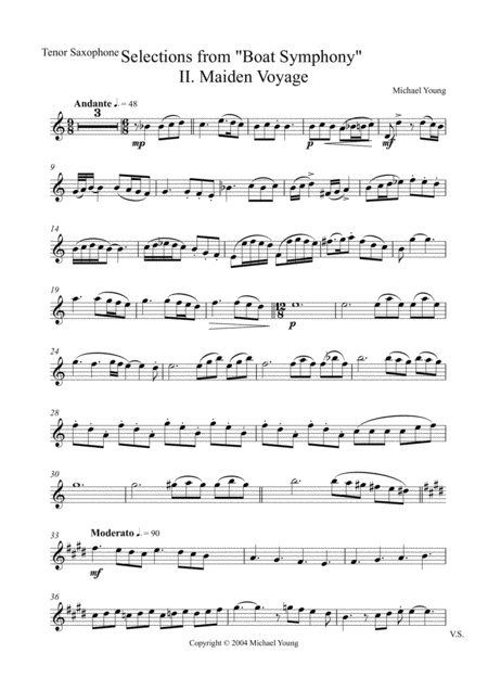 Free Sheet Music Selections From Boat Symphony Solo For Tenor Saxophone