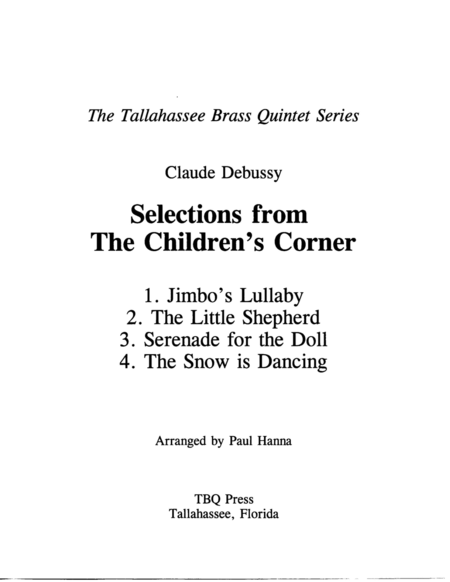 Selections From The Childrens Corner Sheet Music