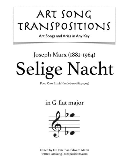 Free Sheet Music Selige Nacht Transposed To G Flat Major