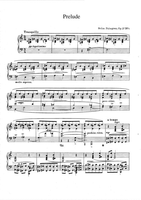 Free Sheet Music Selim Palmgren Spring Op 27 No 1 Prelude Complete Version