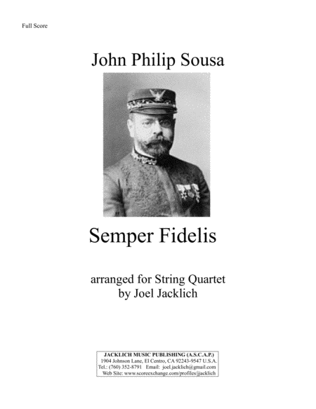 Free Sheet Music Semper Fidelis For String Quartet