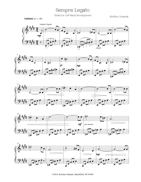 Free Sheet Music Sempre Legato