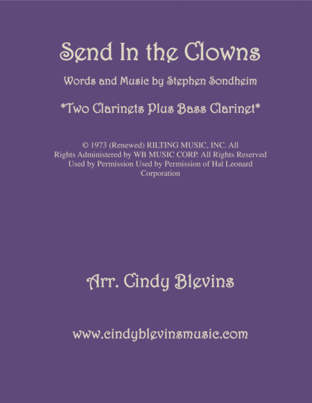 Send In The Clowns For Two Clarinets And Bass Clarinet Sheet Music