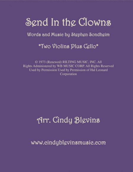 Send In The Clowns For Two Violins And Cello Sheet Music