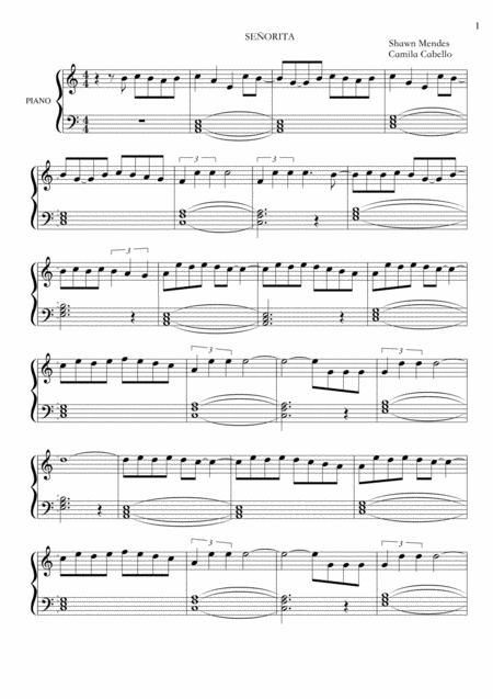 Senorita Easy Piano Seorita Sheet Music