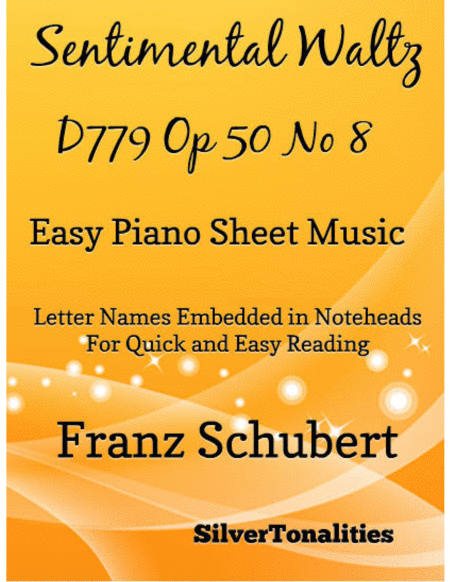 Sentimental Waltz D779 Opus 50 Number 8 Easy Piano Sheet Music Sheet Music