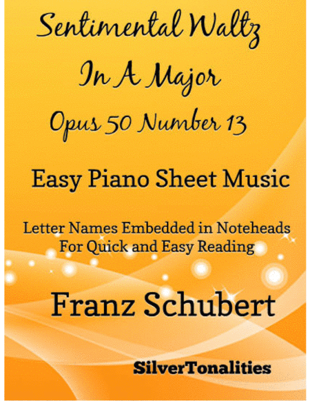 Sentimental Waltz In A Major Opus 50 Number 13 Easy Piano Sheet Music Sheet Music