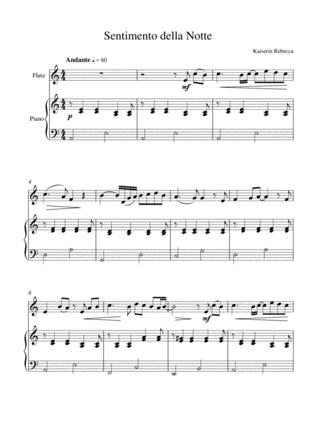 Sentimento Della Notte Sheet Music