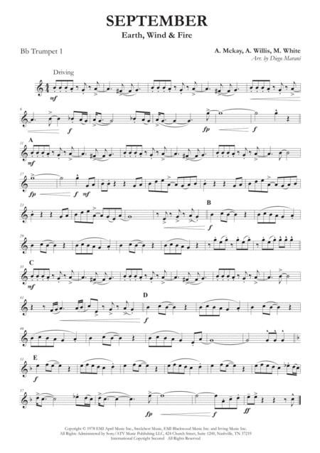 September By Earth Wind Fire For Brass Quartet Sheet Music