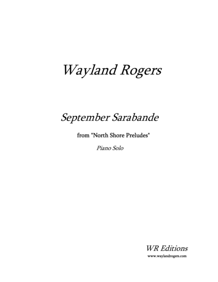 September Sarabande Sheet Music