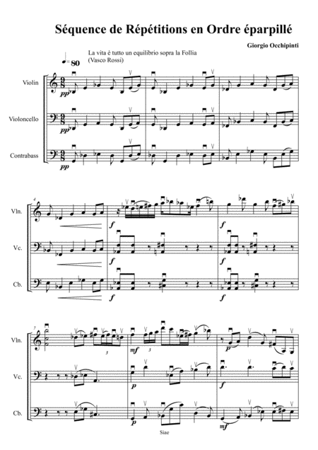 Free Sheet Music Sequence De Rptitions En Ordre Parpill