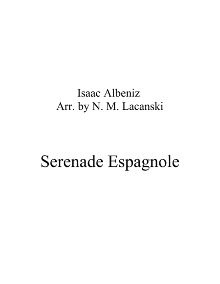 Serenade Espagnole Sheet Music