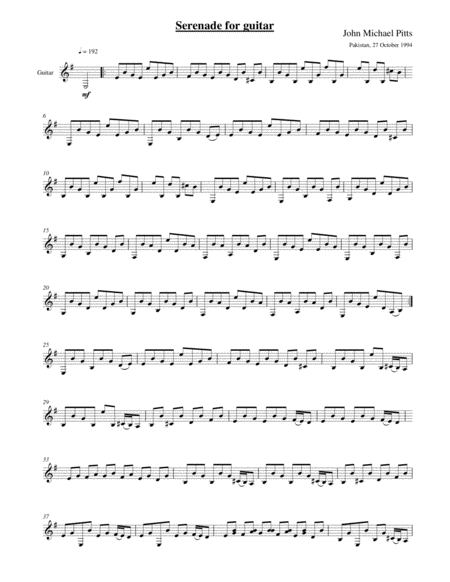 Serenade For Guitar Sheet Music